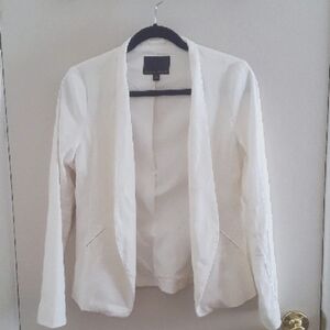 Banana Republic Elegant White Linen Cotton Blazer, Size 4, Classic